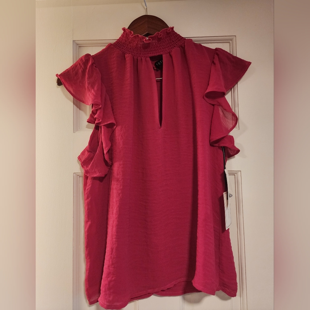 1. State ruffle sleeve top, size S